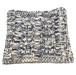Gap White Navy Blue Chunky Cable Knit Cowl Scarf One Size NWT